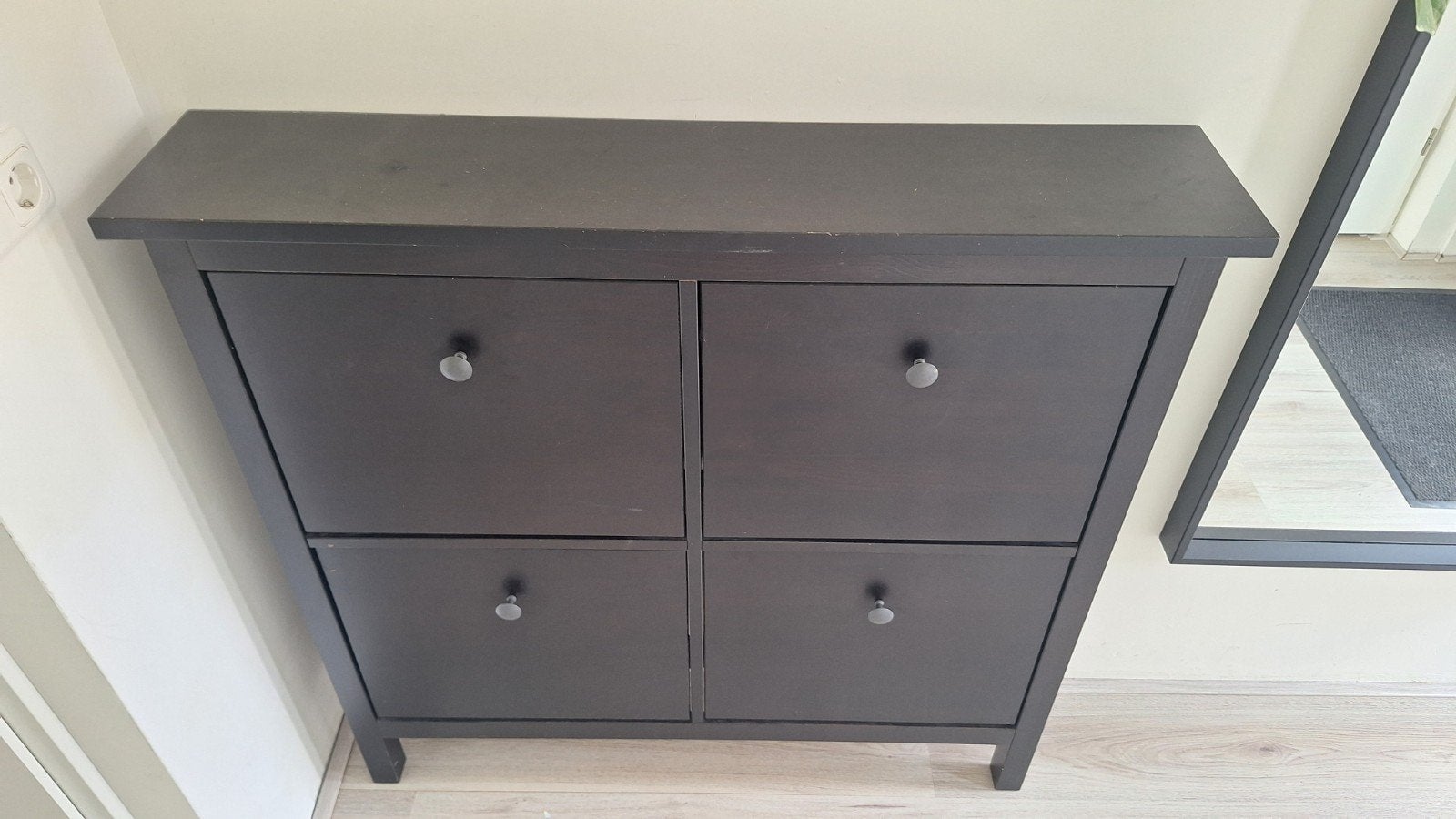 IKEA Hemnes donkerbruine schoenenkast met 4 lades, Huis en Inrichting, Ophalen, Gebruikt, Modern, functioneel