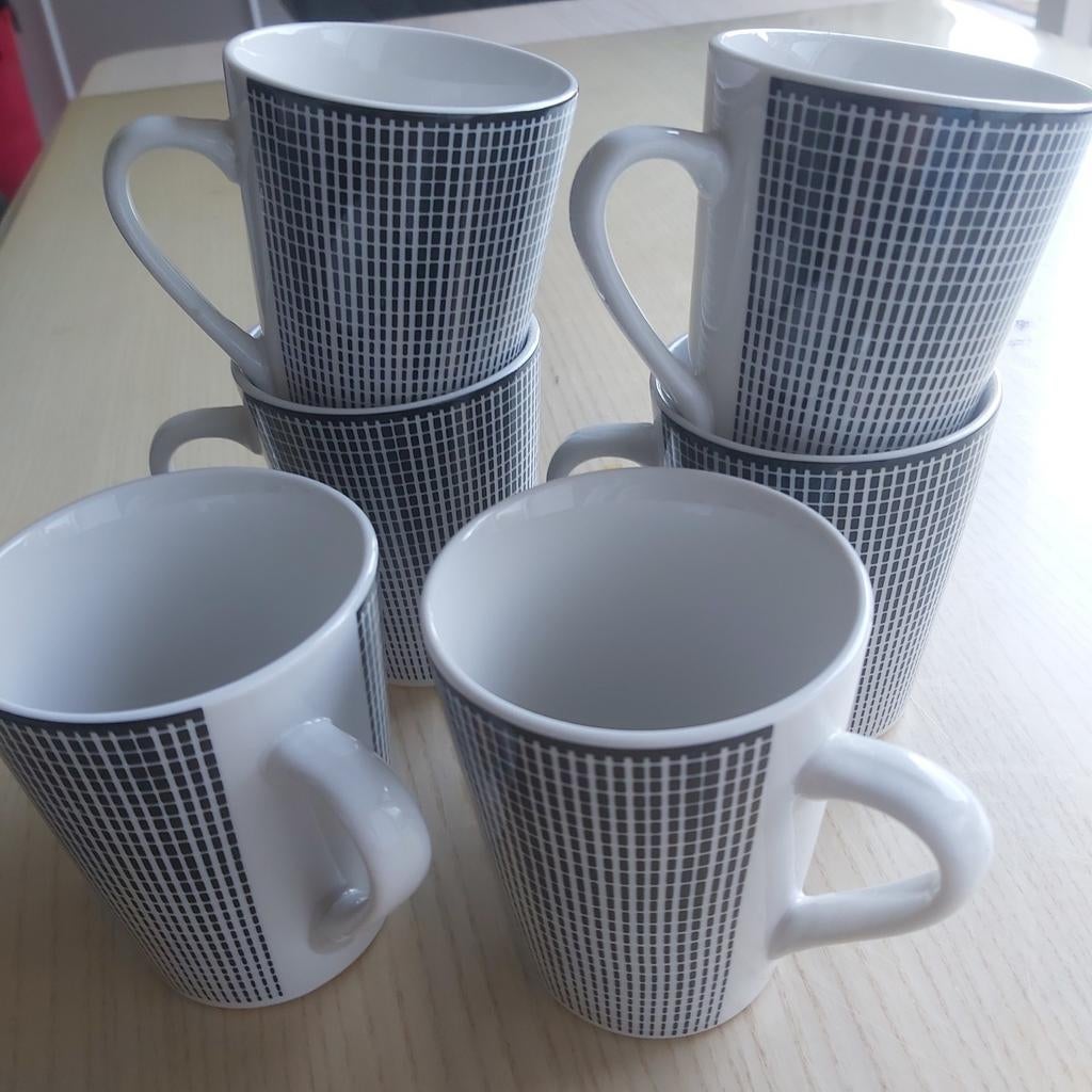 Set van 6 Villa mokken met patroon, Huis en Inrichting, Keuken | Servies, Ophalen, Nieuw, Overige stijlen, Kop(pen) en/of Schotel(s)