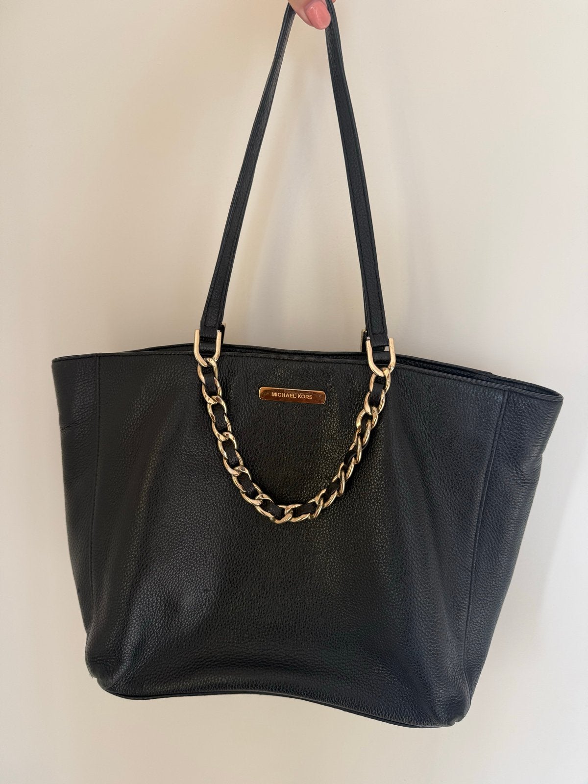 Michael Kors Shopper Zwart met Gouden Ketting, Sieraden, Tassen en Uiterlijk, Ophalen of Verzenden, Gebruikt, Zwart, Shopper