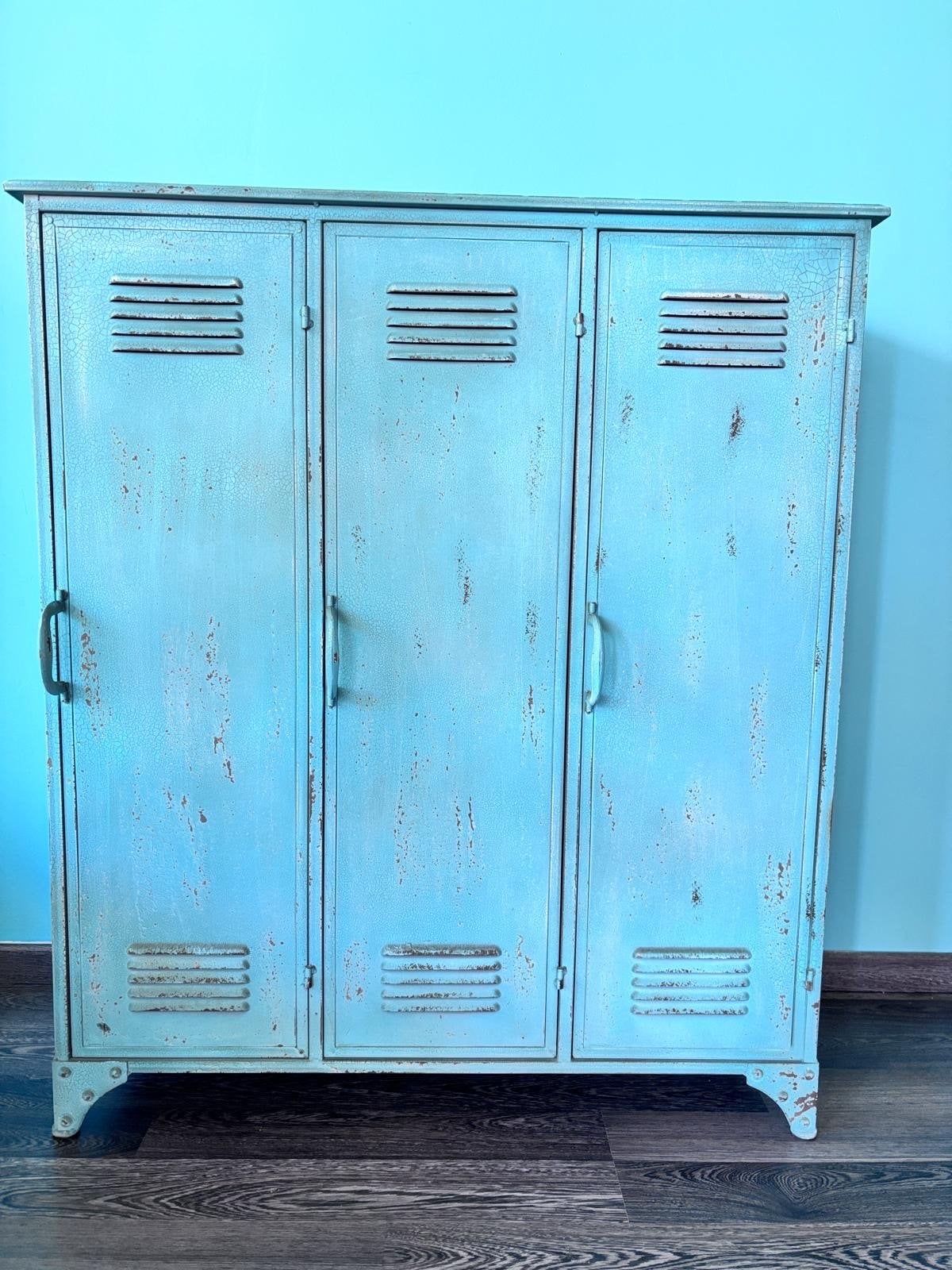 Vintage metalen locker kast - 92x37x106 cm, Huis en Inrichting, Ophalen, Gebruikt