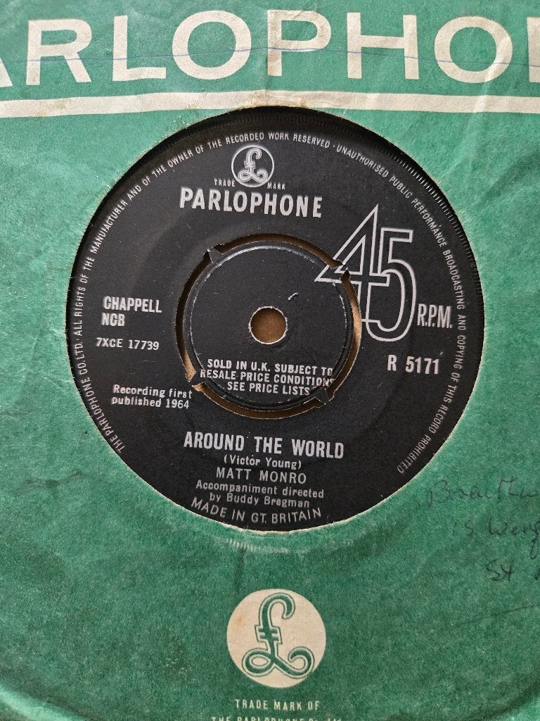 Matt Monro - Around the world, Cd's en Dvd's, Gebruikt, 7 inch, Ophalen of Verzenden, Pop