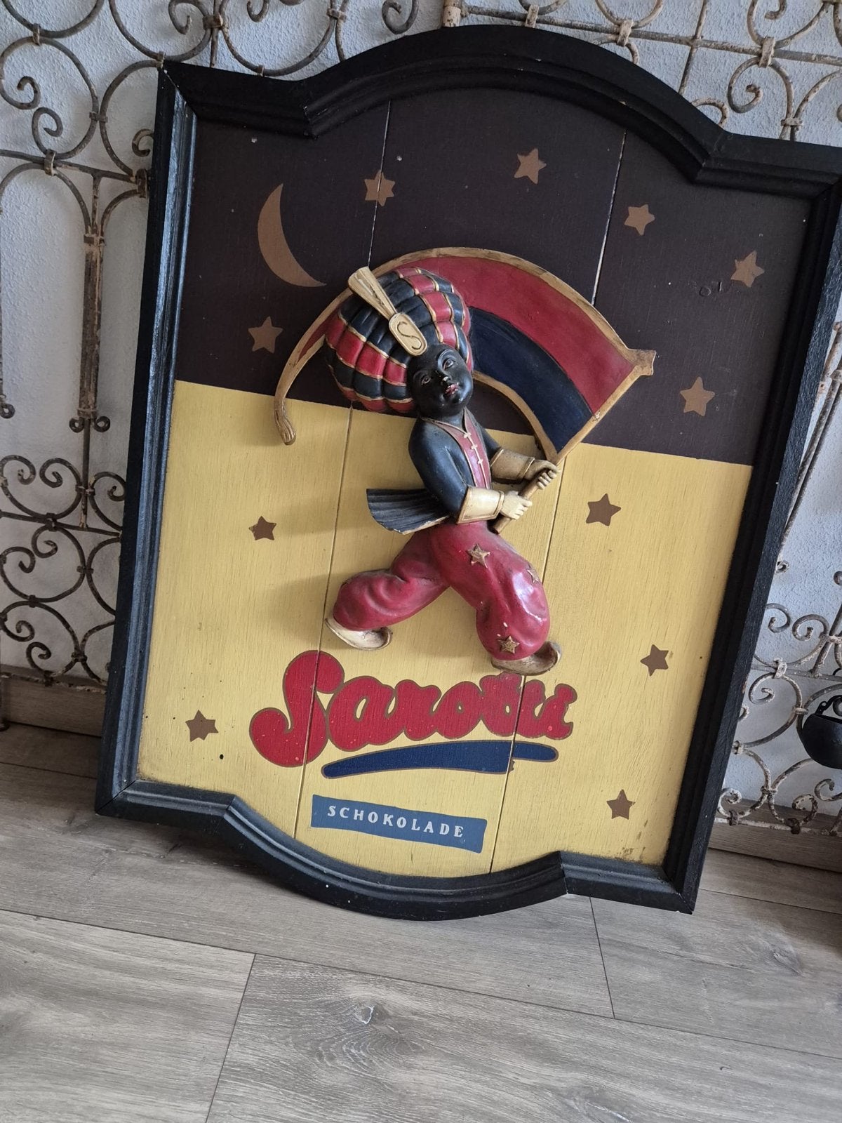 Vintage Sarotti Chocolade Reclamebord - Wanddecoratie, Antiek en Kunst, Ophalen
