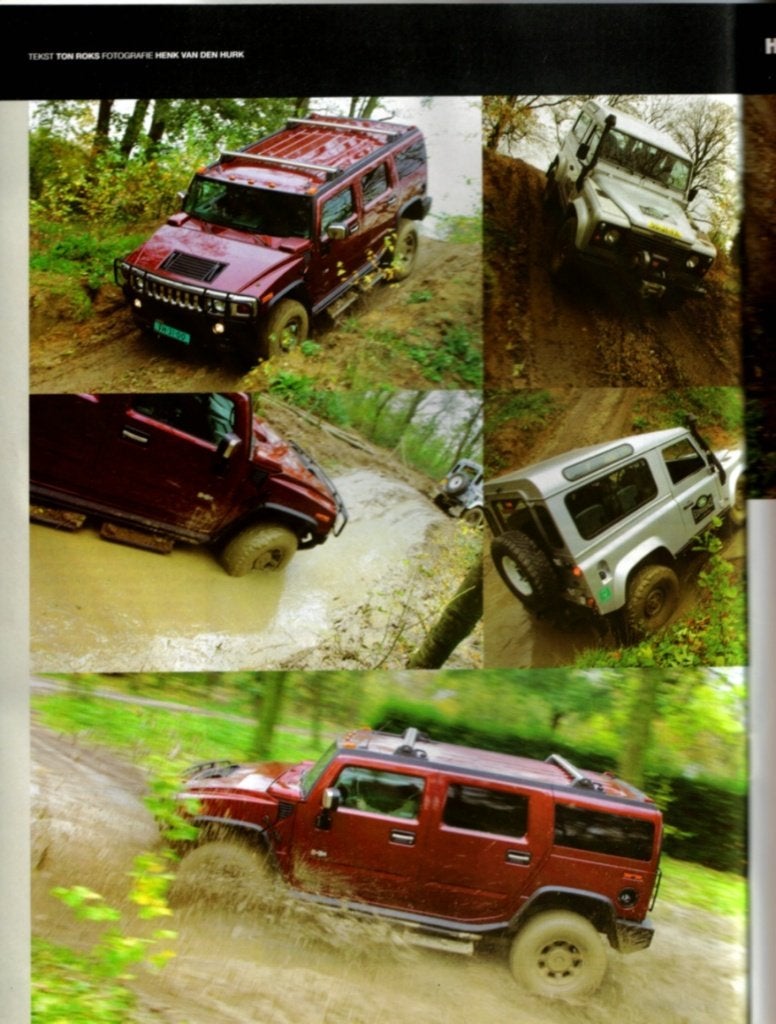 Autovisie dubbeltest Hummer H2 en Land Rover Defender Td5, Ophalen of Verzenden, Gelezen, Overige merken
