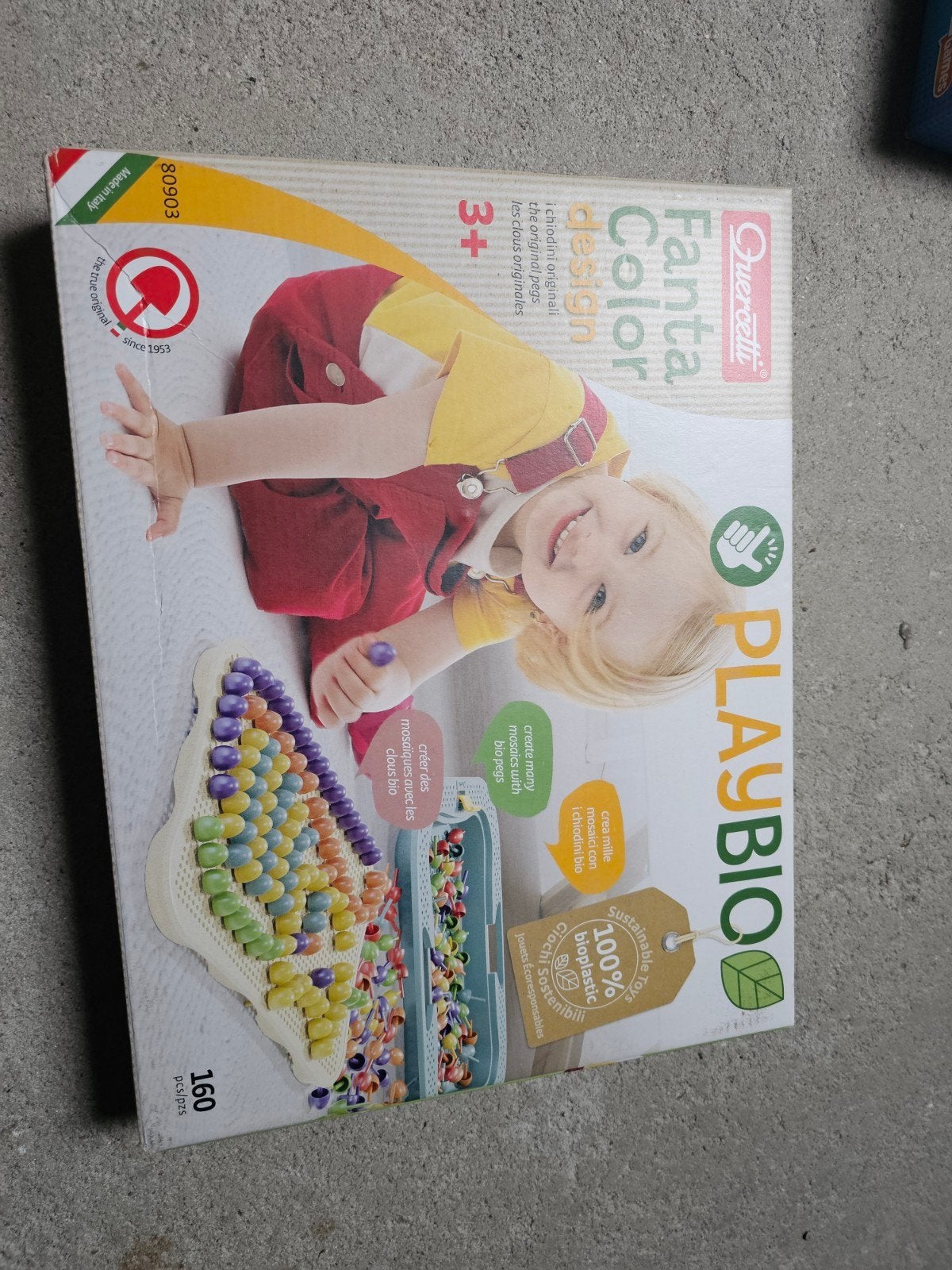 Quercetti Fanta Color Design PLAYBIO - 160 bioplastic pegs, Ophalen, Nieuw, Knutselen