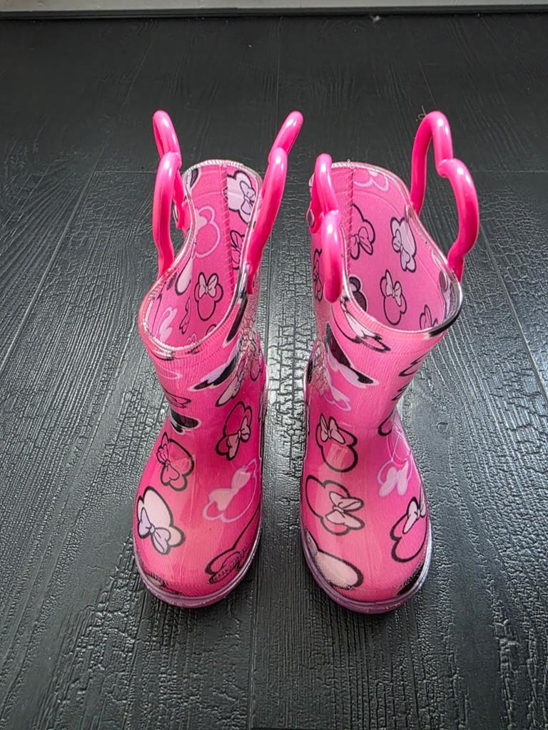 Minnie Mouse regenlaarzen met lichtjes - maat 23, Ophalen of Verzenden, Zo goed als nieuw, Minnie Mouse, Meisje