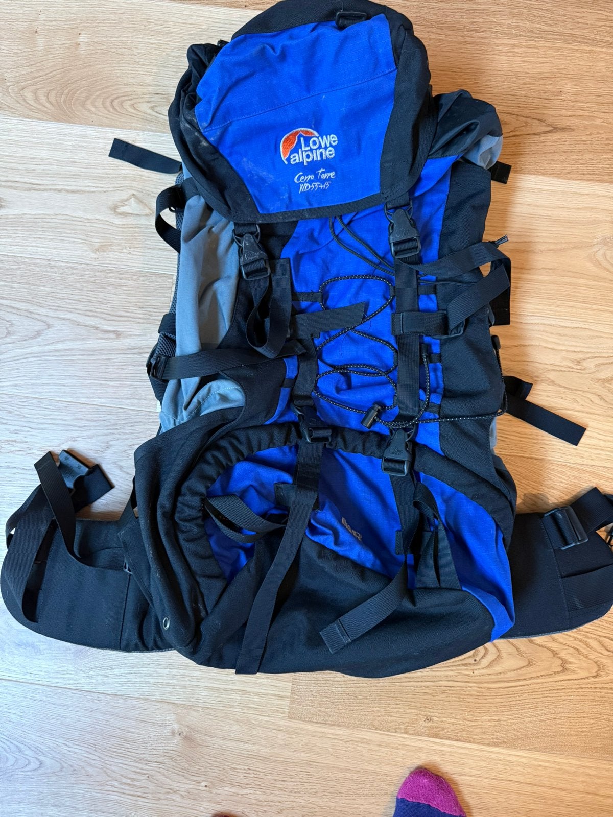 Lowe alpine cerro torre 55 +15 70 liter rugzak, Ophalen of Verzenden, Gebruikt, Rugzak