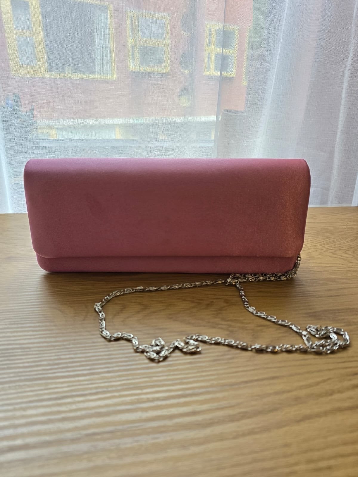 Nieuwe Roze Avondtasje met Zilveren Ketting, Sieraden, Tassen en Uiterlijk, Tassen | Damestassen, Ophalen, Nieuw, Roze, Avondtasje