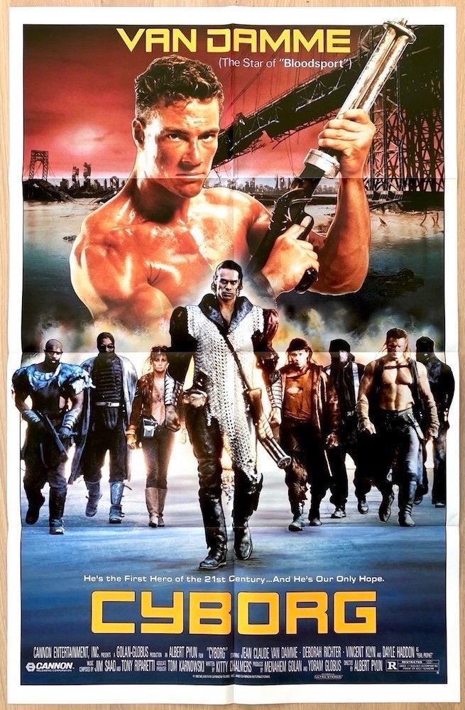Cyborg (1989) - Originele filmposter - Jean-Claude van Damme, Verzamelen, Ophalen of Verzenden, A1 t/m A3, Film en Tv, Rechthoekig Staand
