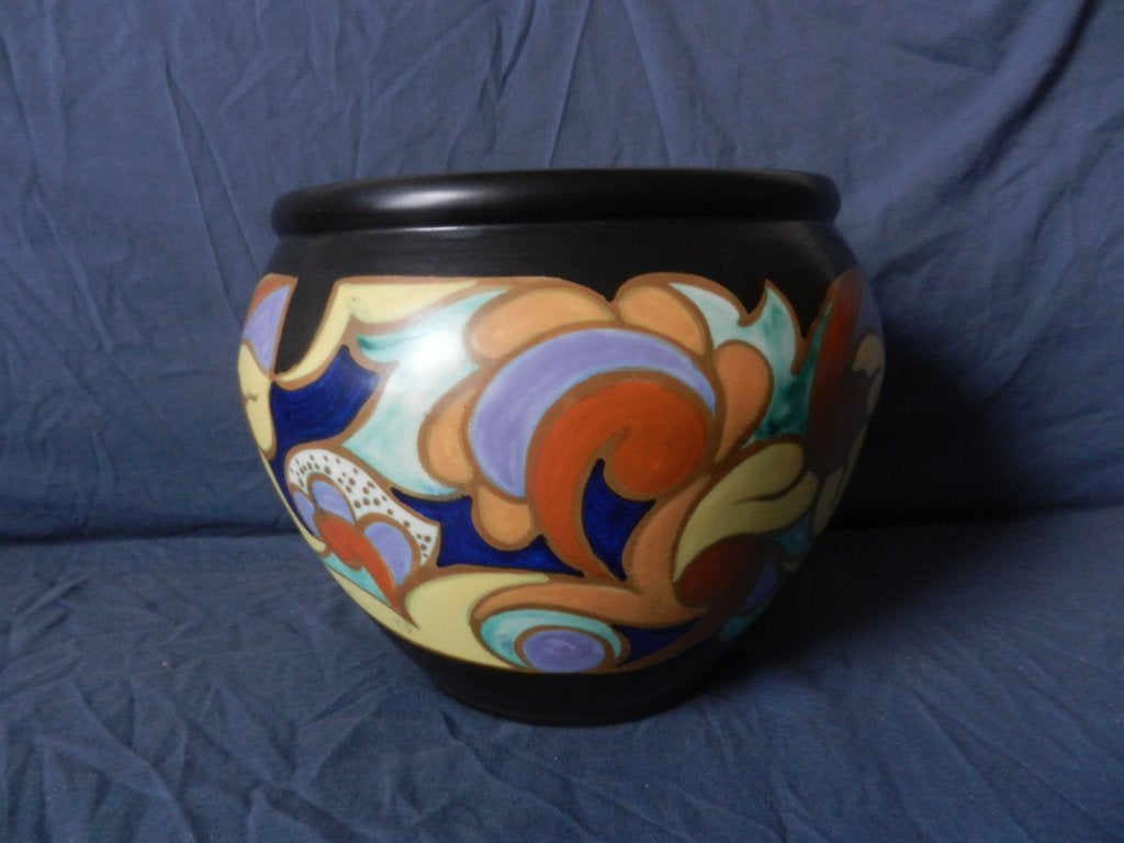 Cachepot Gouds decor ESKAF O.L.A. 1928-1934 model 270 h 22,2, Ophalen of Verzenden
