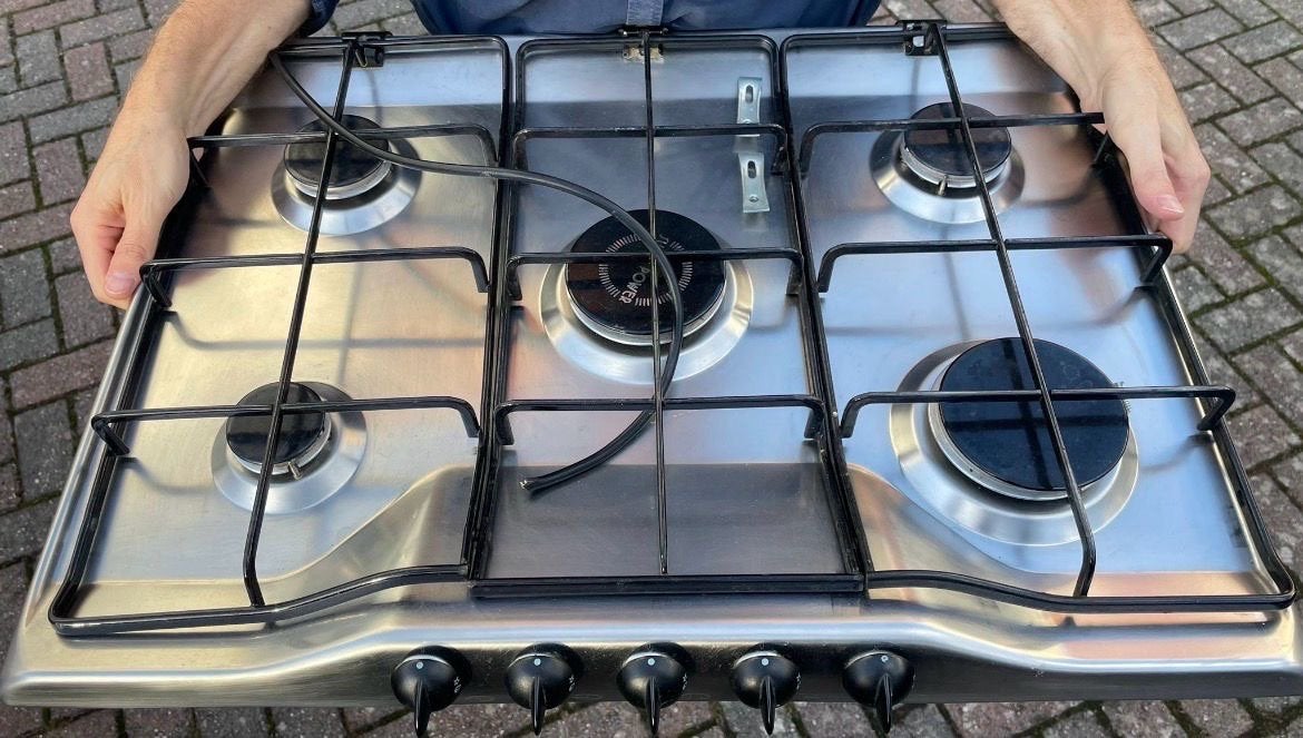 RVS 5-pits gaskookplaat – perfecte staat, Ophalen, Zo goed als nieuw, Inbouw, Gas