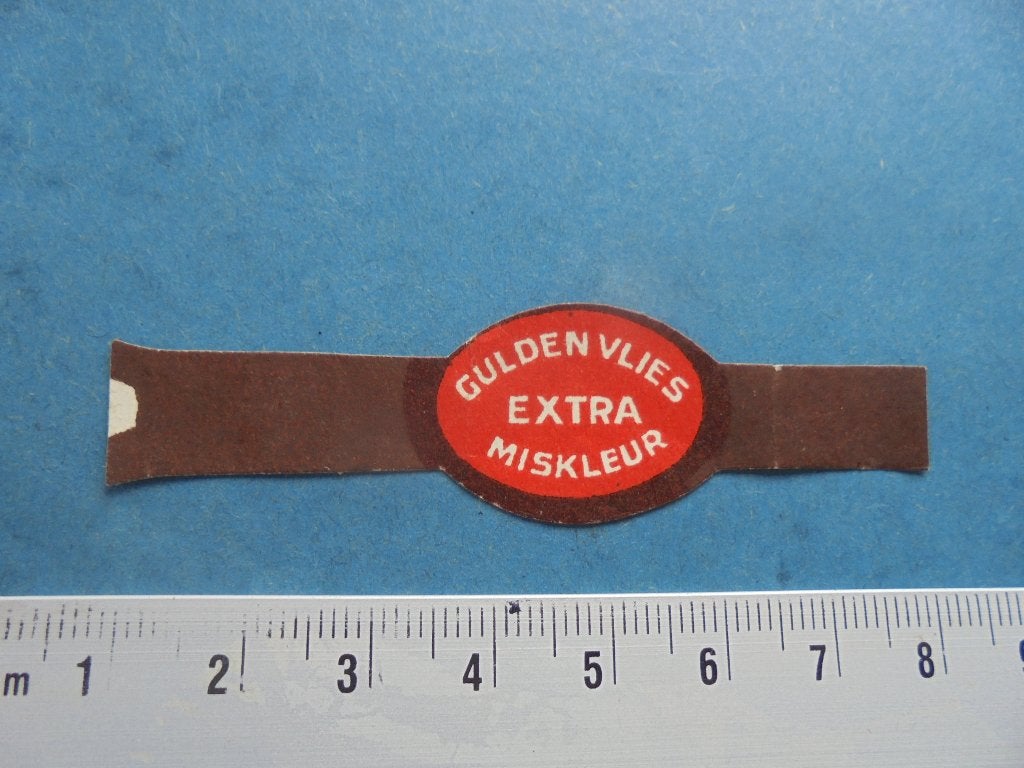 Oude sigarenband Gulden Vlies Extra Miskleur, Ophalen of Verzenden, Zo goed als nieuw, Sigarenbandjes