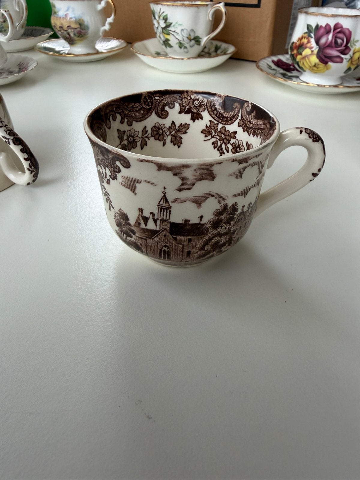 Antieke Palissy Avon Scenes kopje, bruin, 1790, Engeland, Ophalen of Verzenden