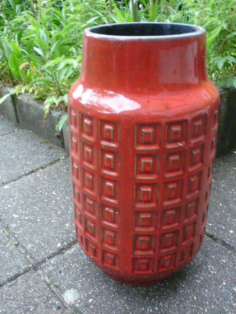 Vaas Retro aardewerk(9264/66/67-49), Ophalen of Verzenden, Gebruikt, Rood