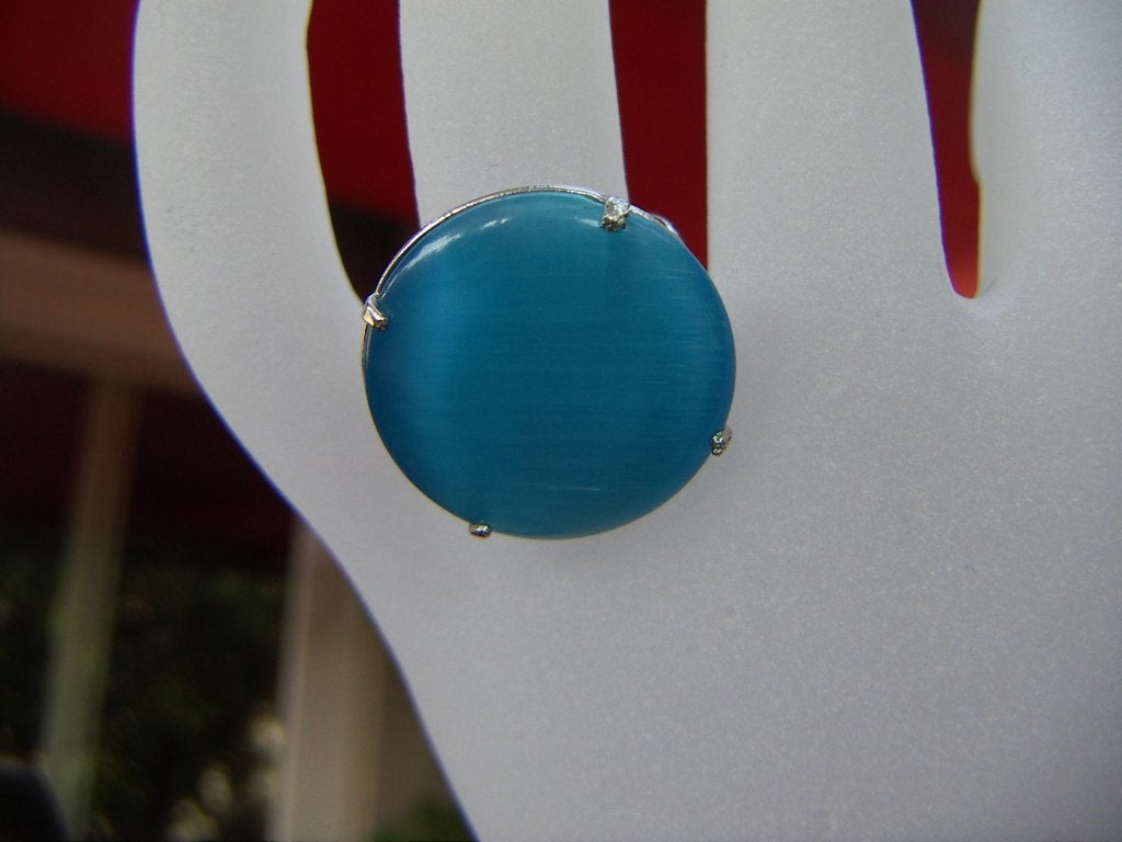 Opvallende blauwe ring met grote steen, Overige materialen, Blauw, Nieuw, Ophalen of Verzenden