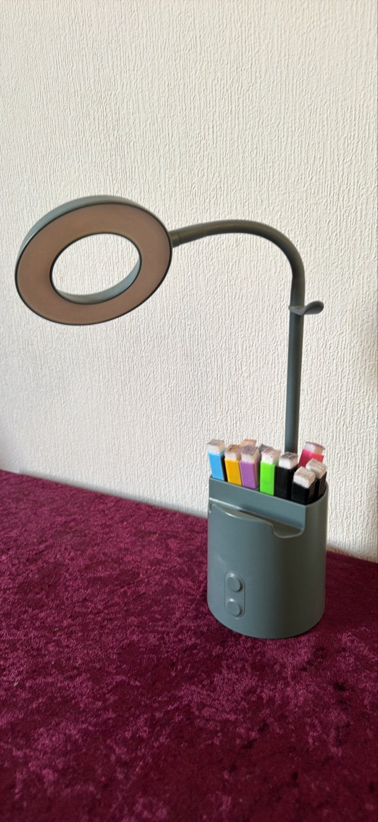 IKEA BRUNBÅGE LED Bureaulamp met 3 licht- en helderheidsinst, Kunststof, Zo goed als nieuw, Groen, Dimbaar