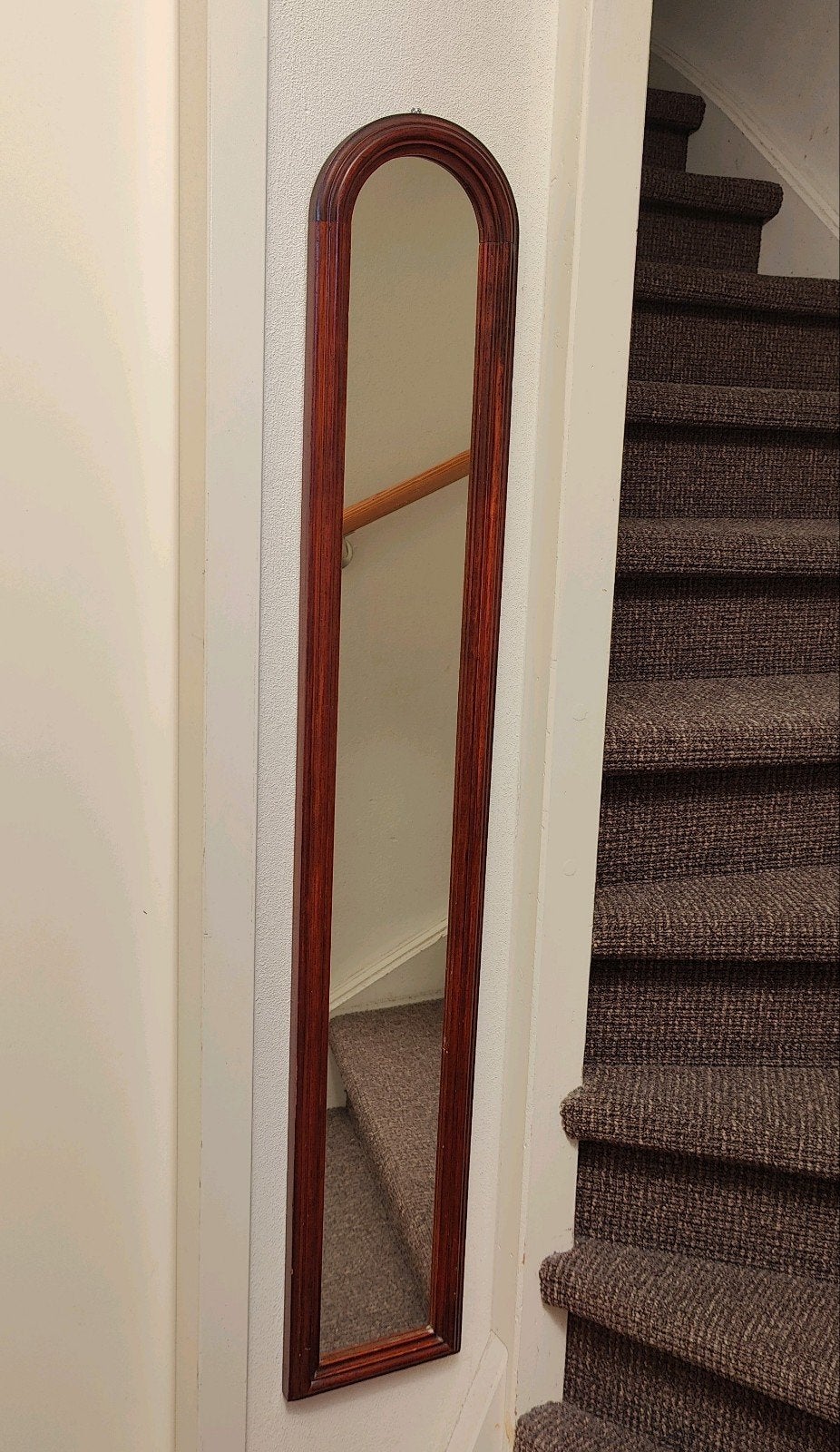 Vintage houten toogspiegel/passpiegel (Pieterman stijl), Ophalen, Minder dan 50 cm, Gebruikt, 100 tot 150 cm
