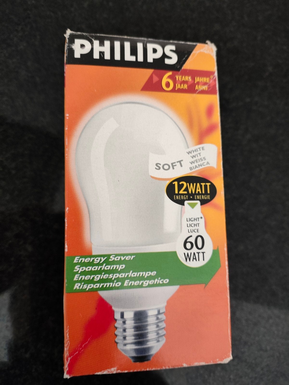 Philips spaarlamp E27 12W (vervangt 60W) - Nieuw, Wit, Philips, Nieuw, E27 (groot)