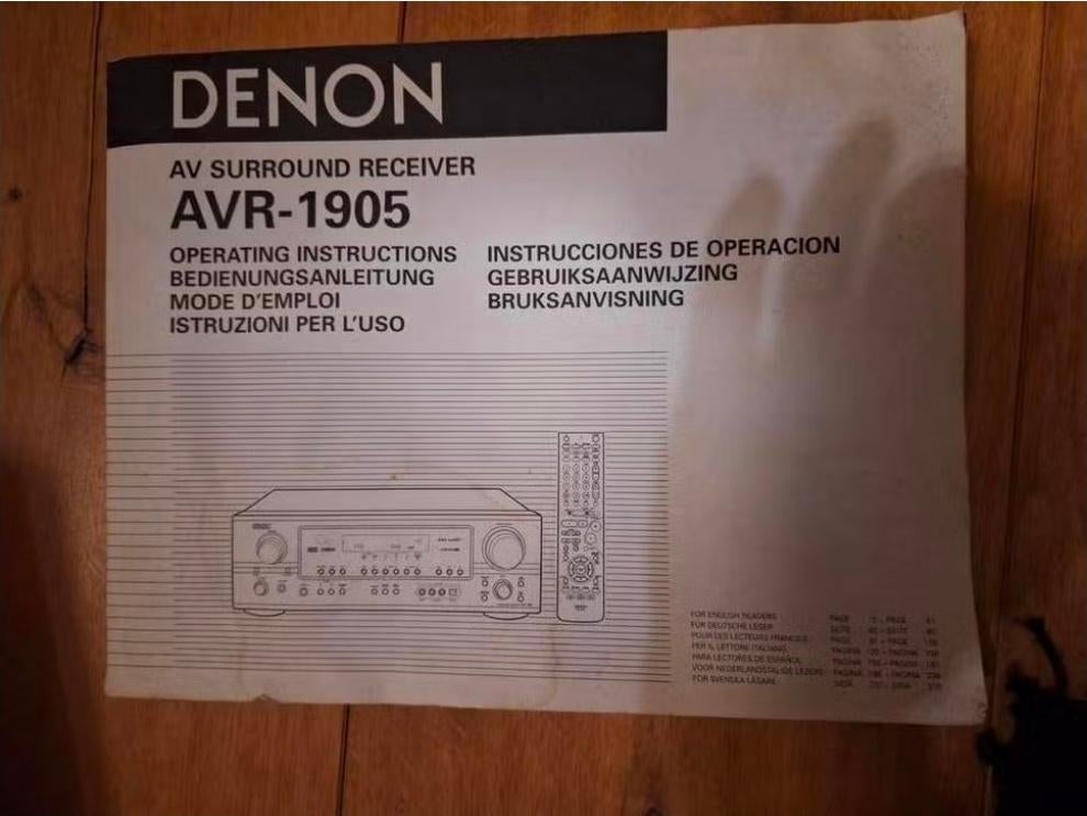 Originele handleiding Denon AVR-1905 receiver., Ophalen of Verzenden, Zo goed als nieuw, 120 watt of meer, Denon