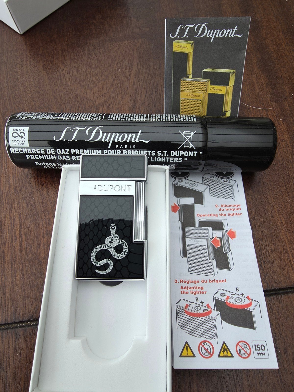 S.T. Dupont Aansteker met slangmotief en vulling, Ophalen of Verzenden, Nieuw, Aansteker