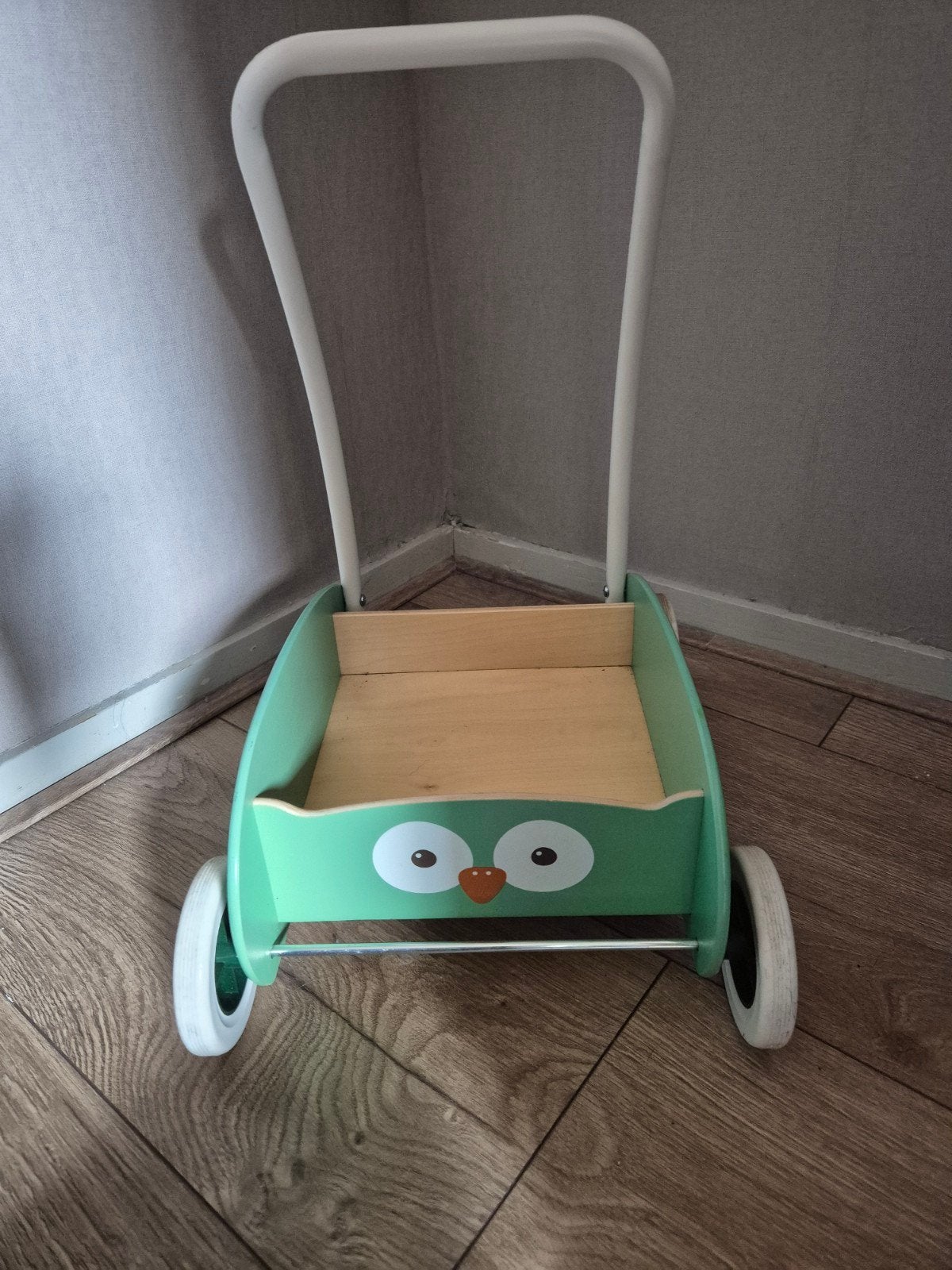 Houten loopwagen uil - Groen, Ophalen, Gebruikt, Overige typen, Met wieltjes