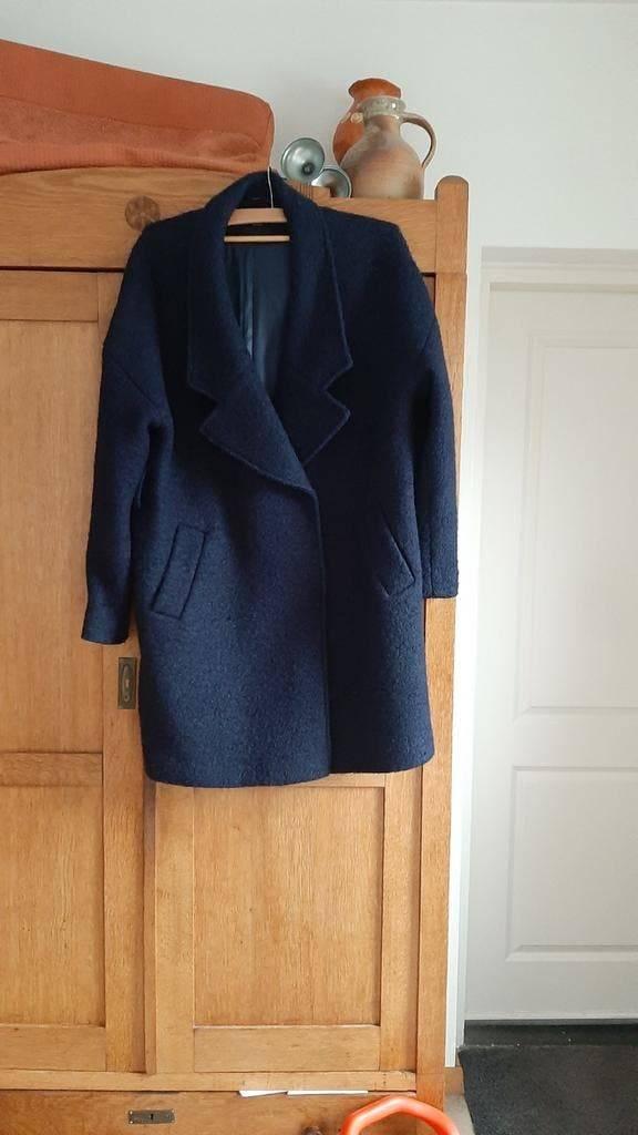 nieuwstaat mooie wollen donkerblauwe dames jas Maat  L XL, Blauw, Ophalen of Verzenden, Zo goed als nieuw, Maat 42/44 (L)