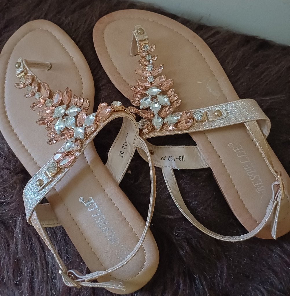 Teenslipper schoen Maat 37 Nieuw Champagne Zilver ( Jool ), Kleding | Dames, Schoenen, Slippers, Overige kleuren, Bestelle, Nieuw