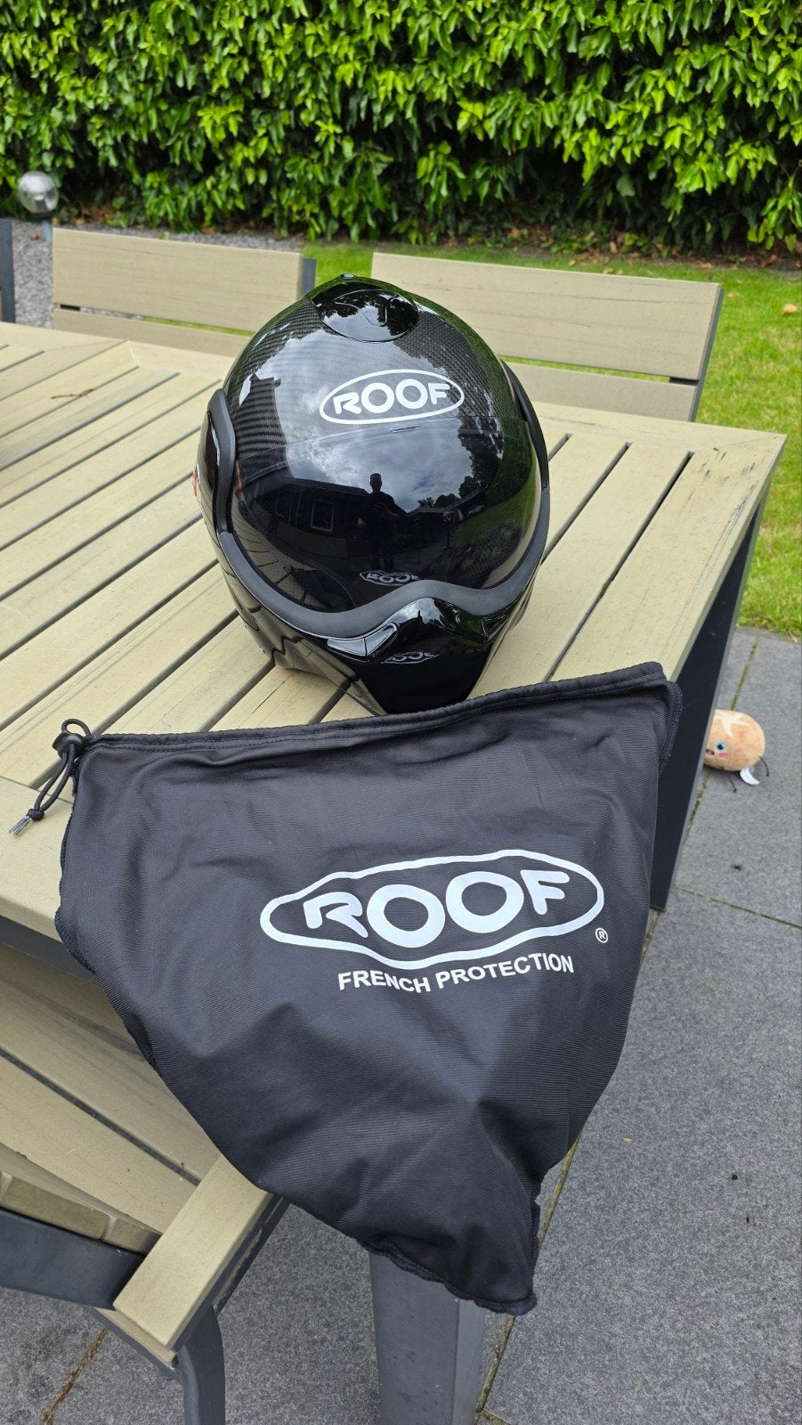 Roof Boxxer motorhelm carbon  zwart zie adv maat m /58, Motoren, Kleding | Motorhelmen, Ophalen of Verzenden, Tweedehands, Systeemhelm