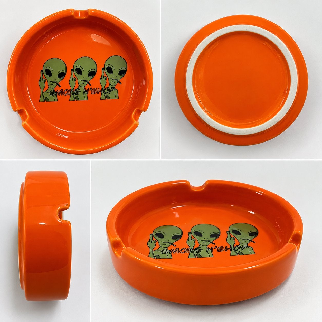 Oranje Asbak met Alien Design - 'Smoke N' Shop', Verzamelen, Ophalen of Verzenden, Nieuw, Asbak