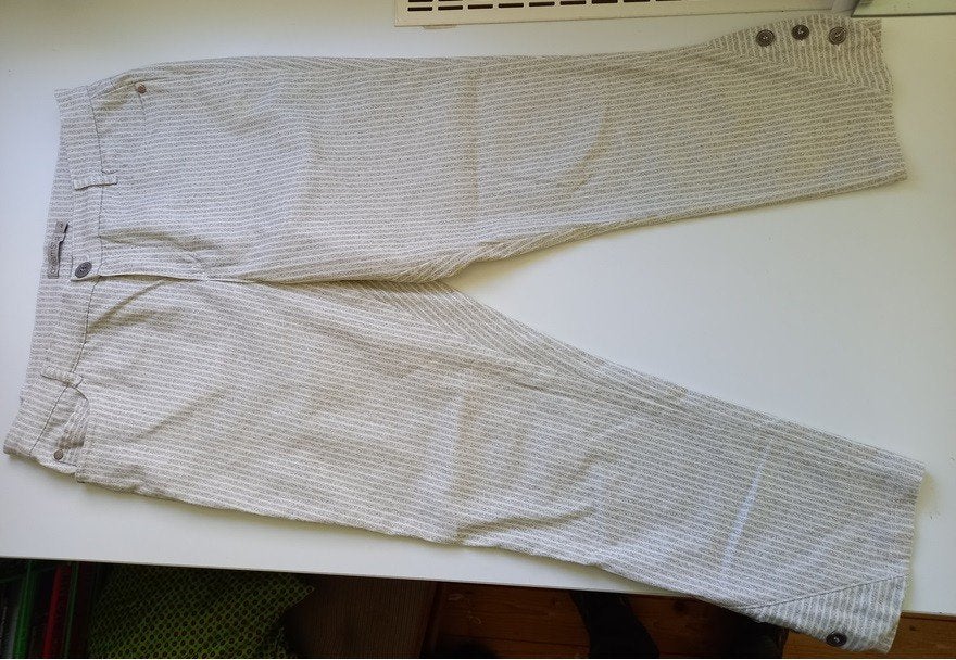 DREAMSTAR beige met groene strepen broek capri, maat 42 44, Dreamstar, Verzenden, Beige, Maat 42/44 (L)