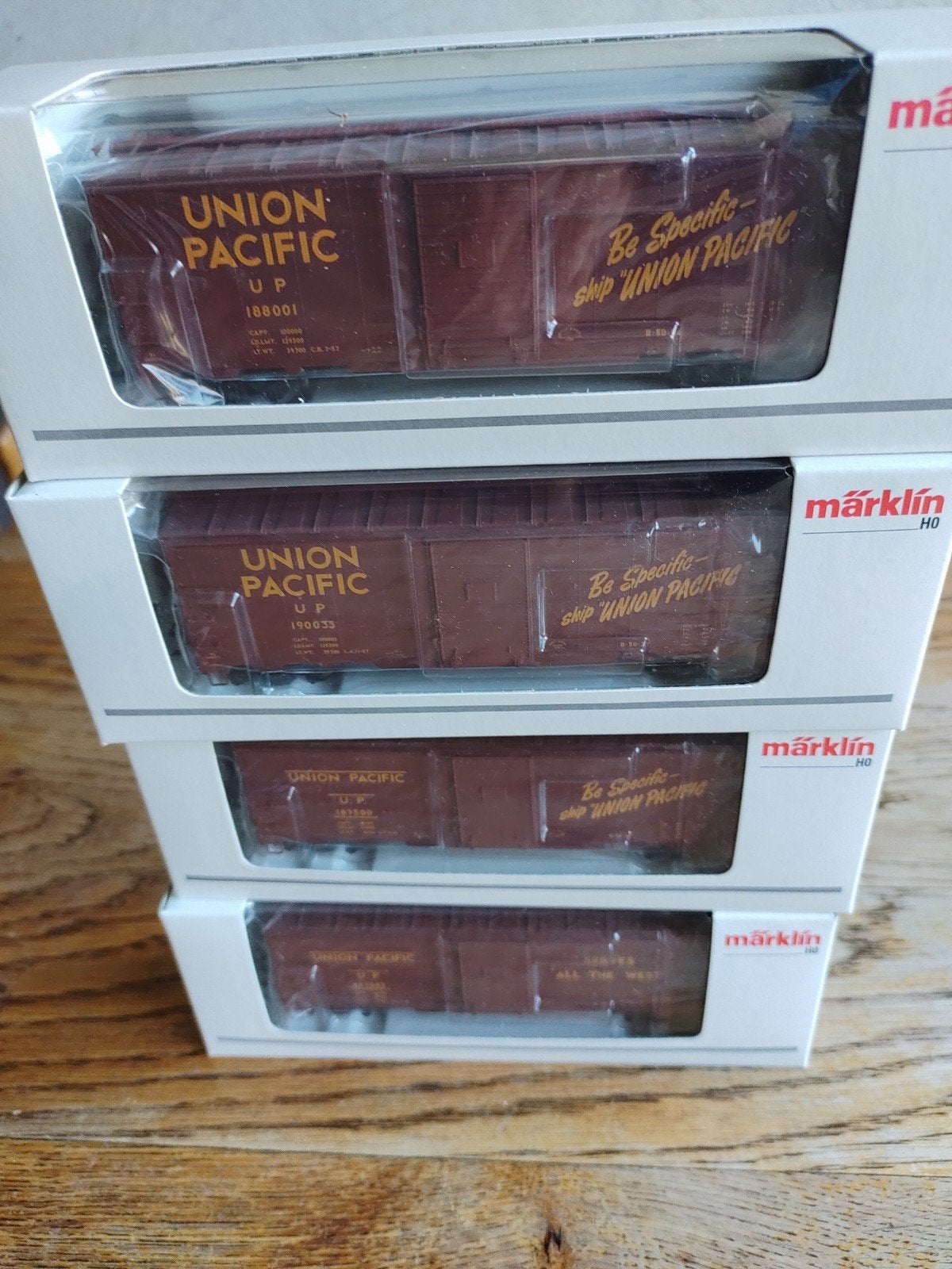 Märklin H0 Union Pacific Goederenwagons (4 stuks), Wisselstroom, Ophalen of Verzenden, Märklin, Nieuw