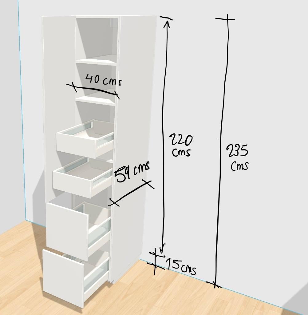 Ikea Metod kast 235 cms, Ophalen, 200 cm of meer, Wit, 50 tot 100 cm