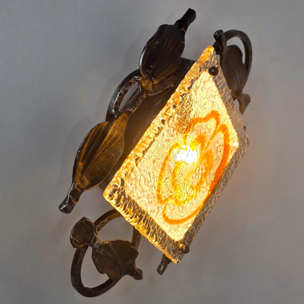 Wandlamp Brutalist jaren 60 Tom Ahlström & Ehrlich murano, Ophalen of Verzenden, Gebruikt, Glas