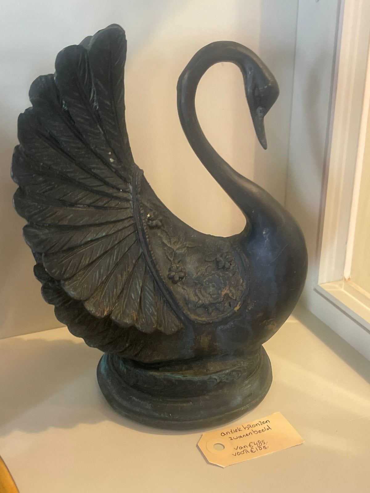 Antieke bronzen zwaan, Ophalen of Verzenden