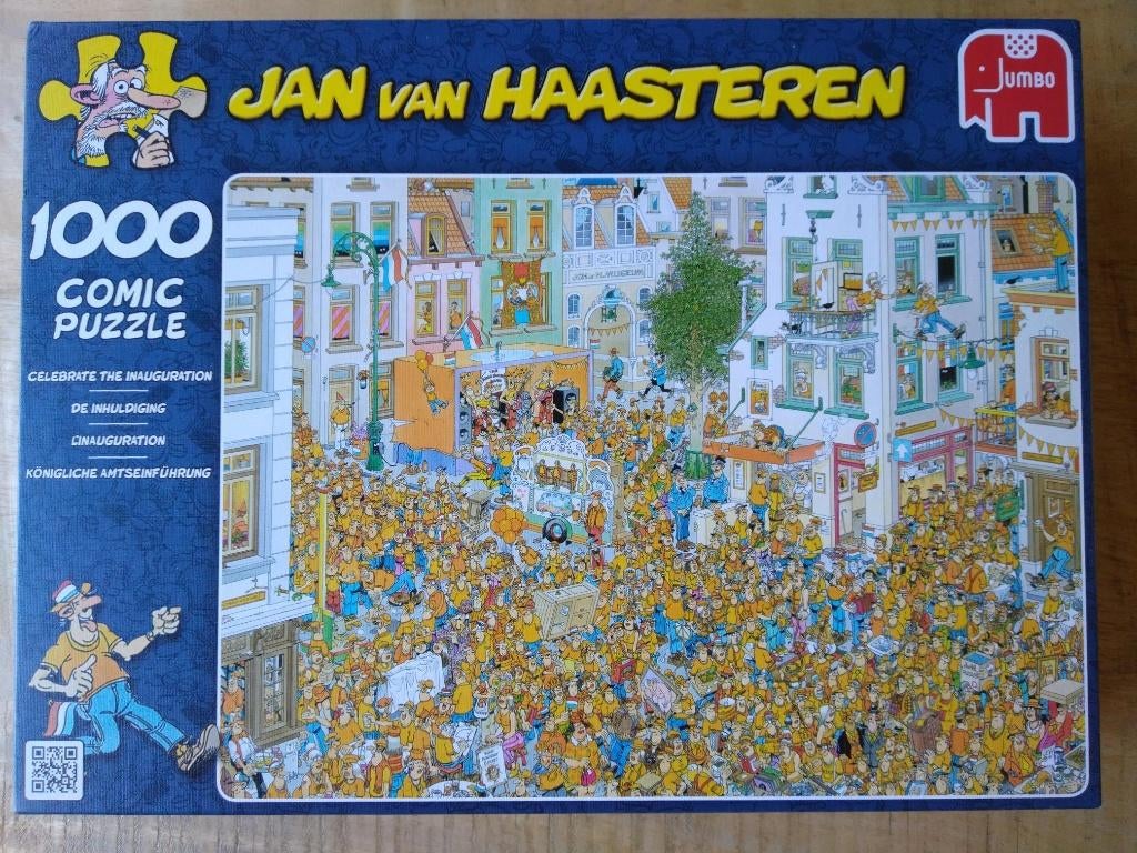 Jan van Haasteren puzzel [1000st] DE INHULDIGING, Ophalen of Verzenden, 500 t/m 1500 stukjes, Zo goed als nieuw, Legpuzzel