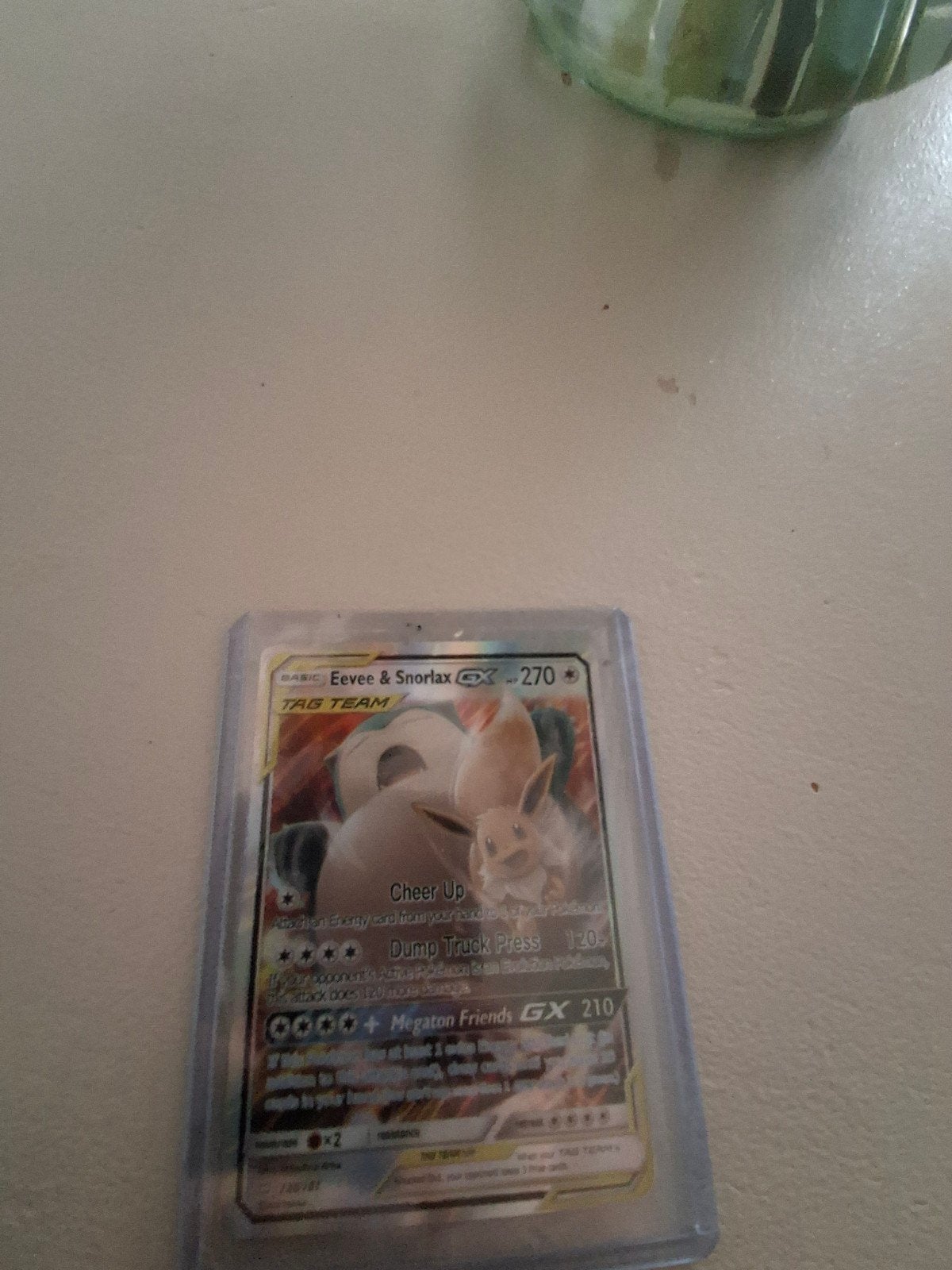Pokemon Eevee & Snorlax GX - 270 TAG TEAM, Hobby en Vrije tijd, Ophalen of Verzenden, Zo goed als nieuw, Losse kaart