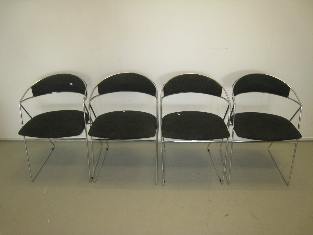 Set van 4 postmoderne Effezeta draadstoelen, Huis en Inrichting, Stoelen, Niet ingevuld, Gebruikt, Niet ingevuld, Niet ingevuld