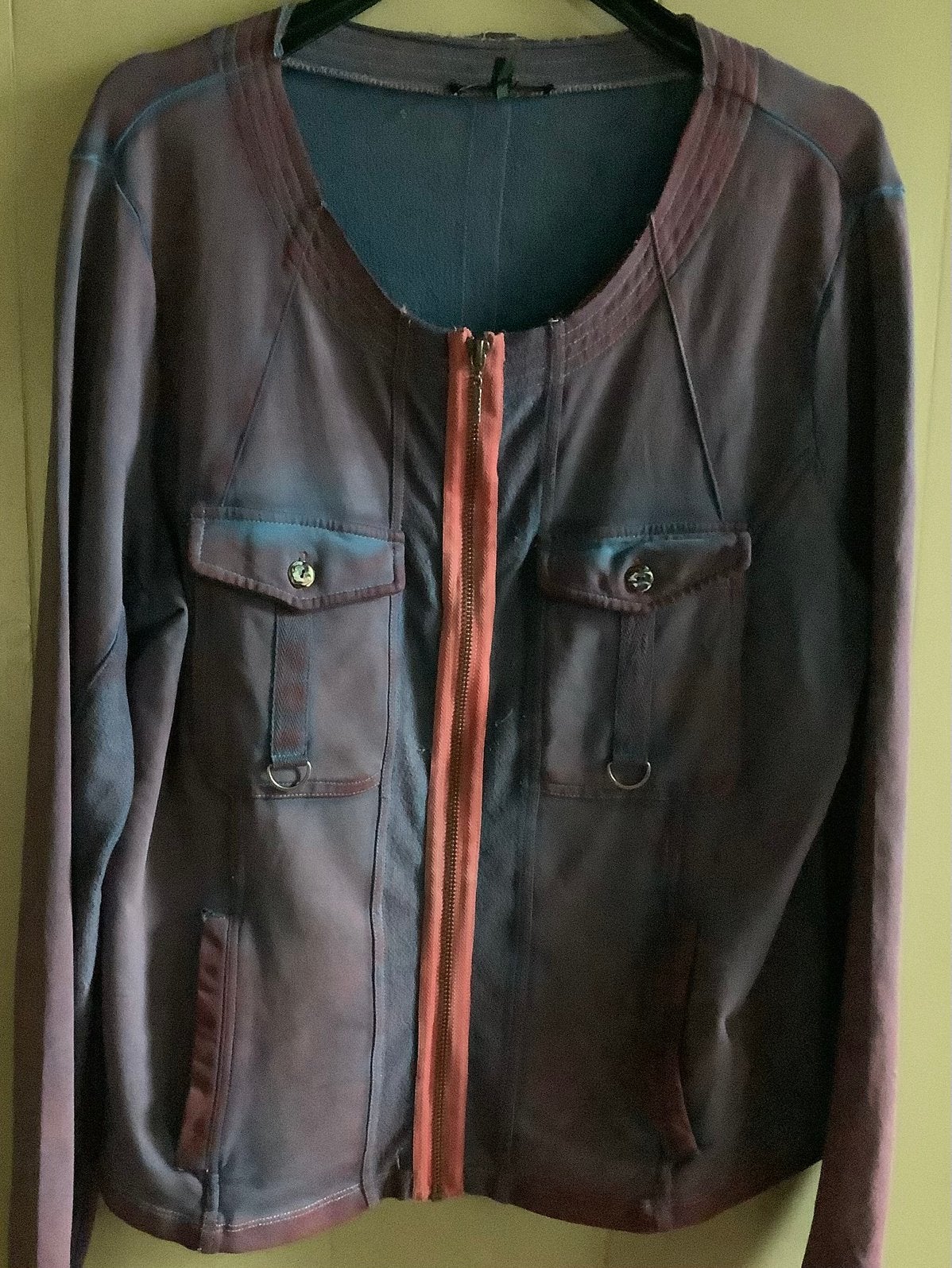 Kleurig ritsvestje, elastische katoen. YEST, maat XL, Ophalen of Verzenden, Gedragen, Maat 46/48 (XL) of groter, Blauw