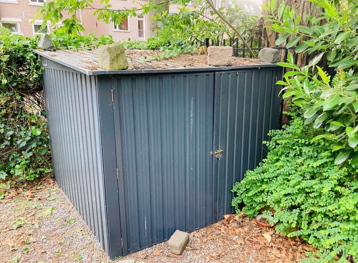 Metalen Fietsschuurtje ongeveer 200x 200, Tuin en Terras, Bergingen en Tuinkasten, Ophalen, Gebruikt, Metaal, Fietsenberging