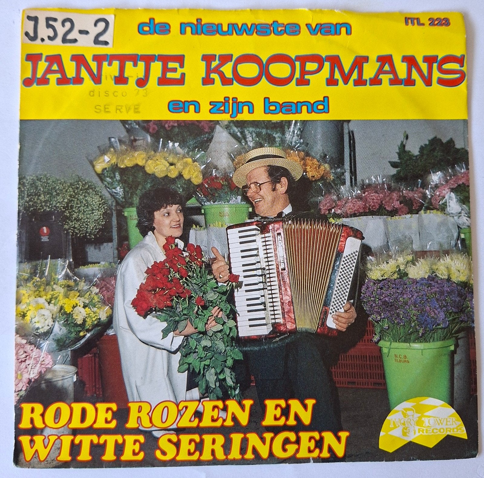 Jantje Koopmans    Rode rozen en witte seringen, Gebruikt, 7 inch, Single, Ophalen of Verzenden