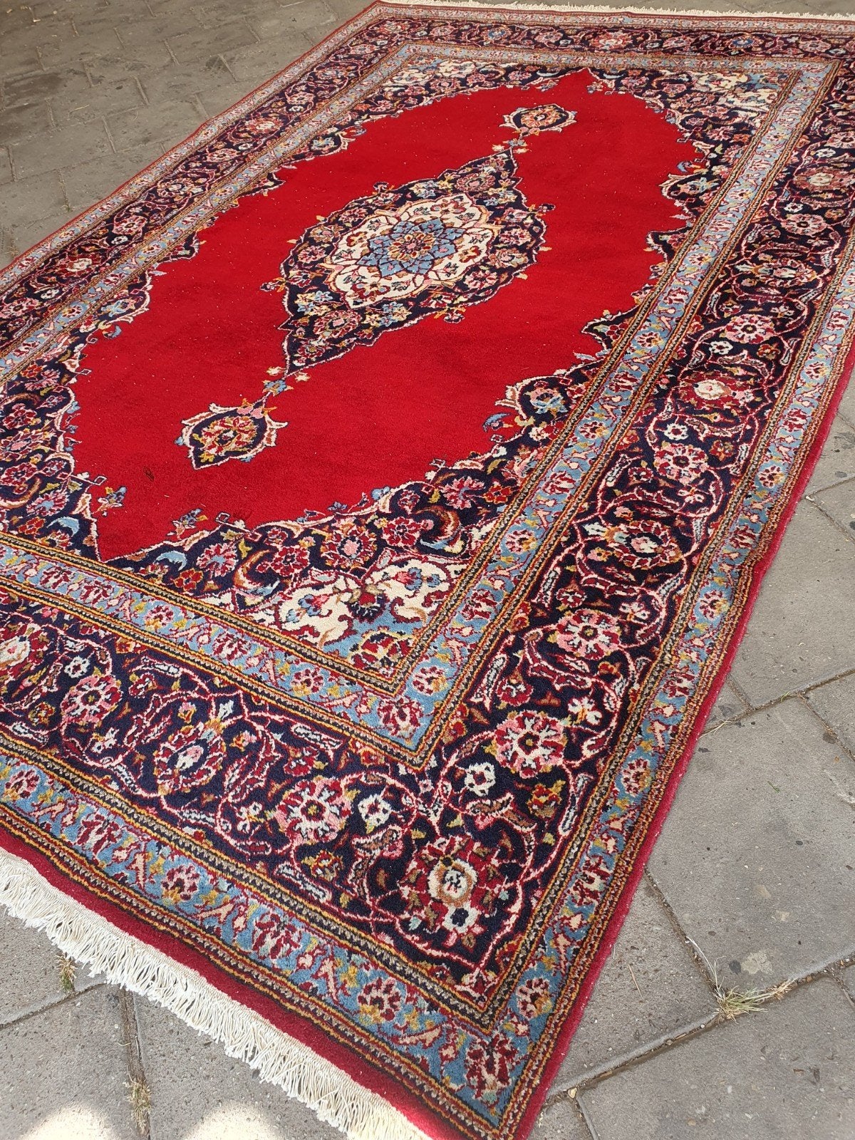 Perzisch tapijt 310x195 cm.Keshan, Blauw, Gebruikt, Keshan, 150 tot 200 cm