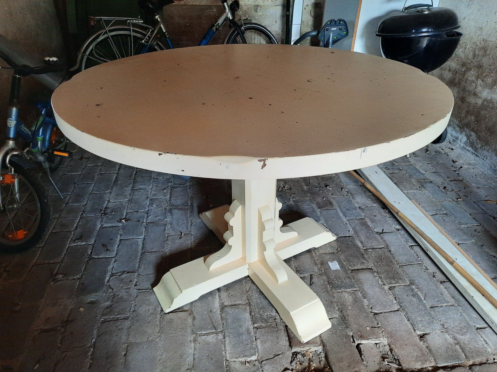Brocante tafel - massief eiken, Ophalen