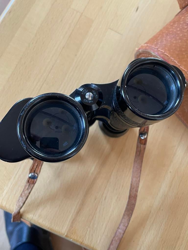Vintage Verrekijker Arrow 7x35 Coated Lens met Leren Tas, Gebruikt, Minder dan 8x, Met hoes of tas, Porro (met knik)