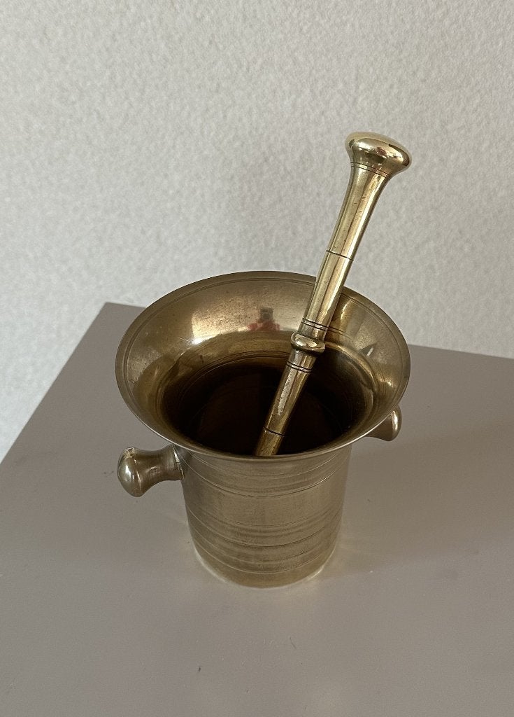Koperen vijzel met stamper, Ophalen of Verzenden, Koper