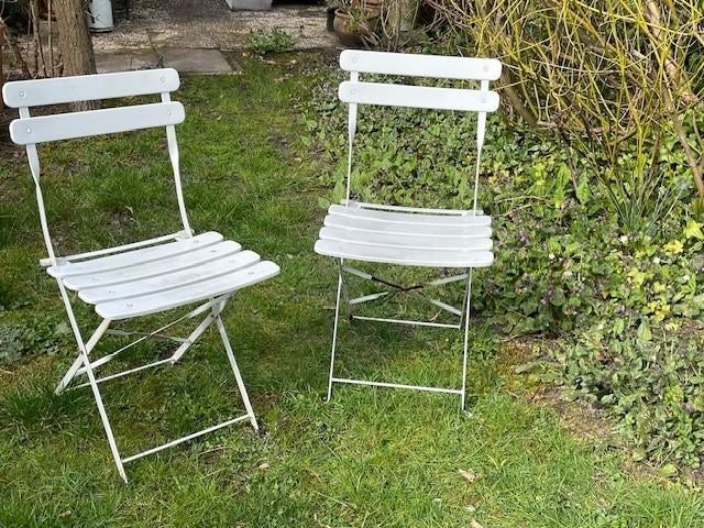 tuin stoeltjes, Tuin en Terras, Tuinstoelen, Gebruikt, Metaal, Inklapbaar, Ophalen