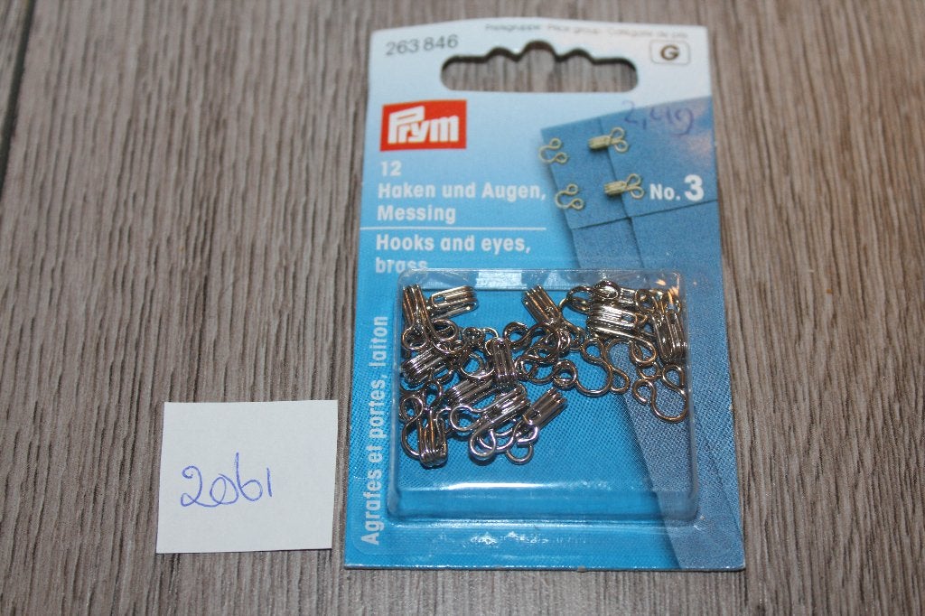 Prym Haken en Ogen. No. 3 Zilverkleurig 263 846 #2061, Ophalen of Verzenden, Nieuw, Rits of Sluiting