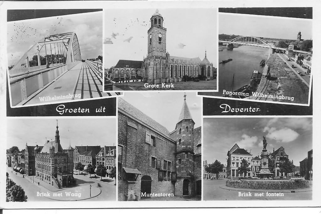 Groeten uit Deventer., Ophalen of Verzenden, 1940 tot 1960, Gelopen, Overijssel