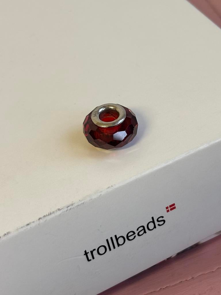 Trollbeads rode Prisma glaskraal TGLBE-10215, Ophalen of Verzenden, Zo goed als nieuw, Trollbeads