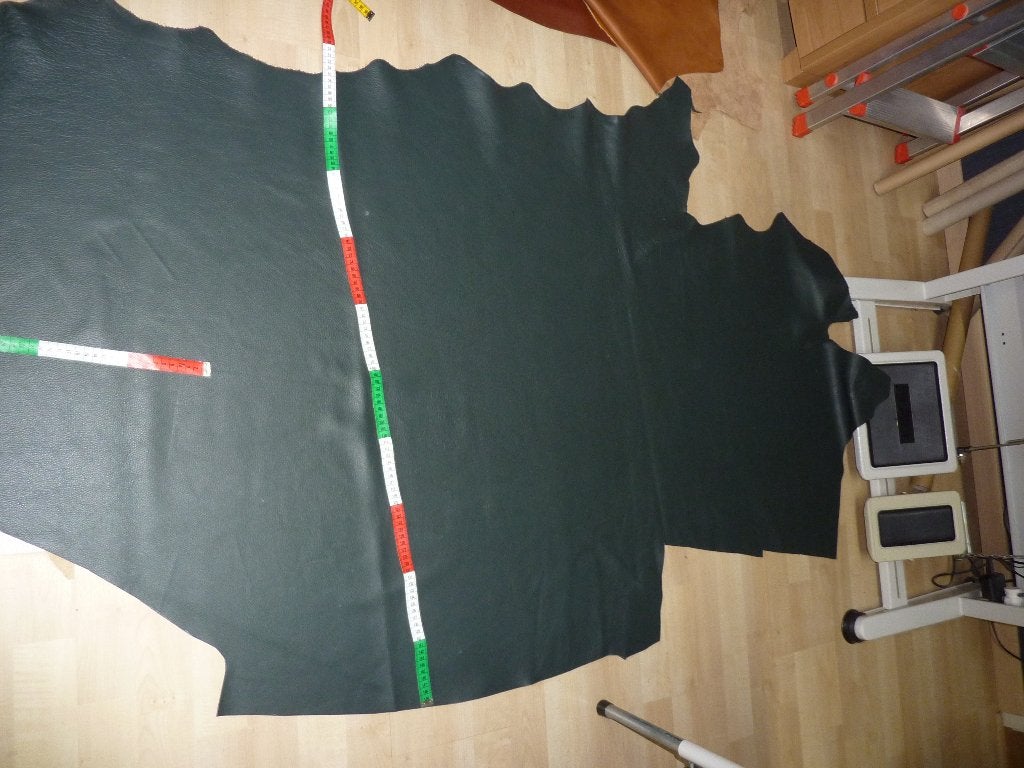 Superzacht groen soepel echt leer rundleer 210 x 100, Hobby en Vrije tijd, Stoffen en Lappen, Leer of Kunstleer, Nieuw, Ophalen of Verzenden