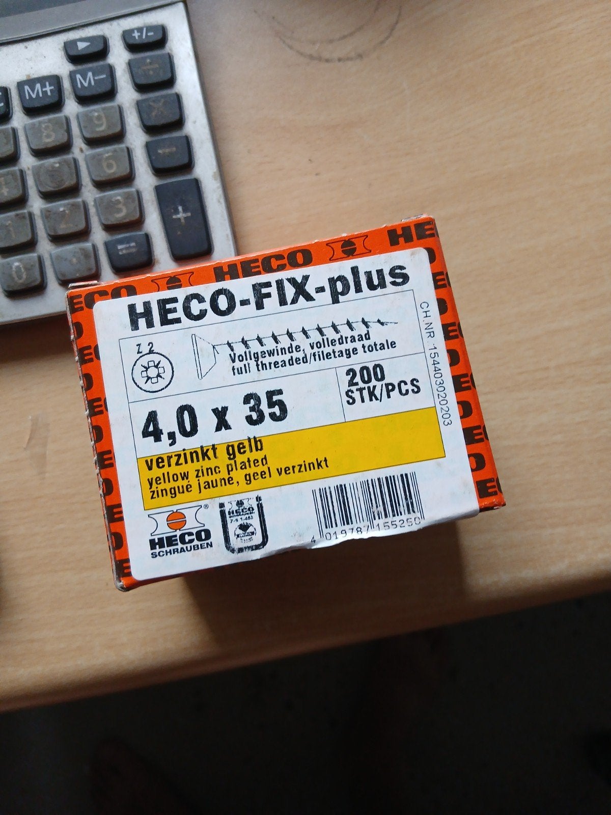 16 Doosjes Heco-Fix-Plus Schroeven 4.0 x 35 mm Verzinkt Geel, Ophalen of Verzenden, Nieuw, Minder dan 50 mm, Schroeven