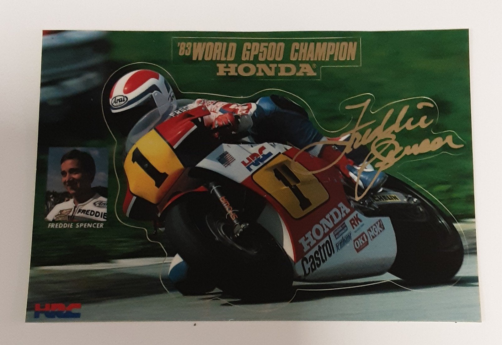 Freddie Spencer Honda NS500 HRC Stickerkaart 1983 GP500, Ophalen of Verzenden, Zo goed als nieuw, Motoren